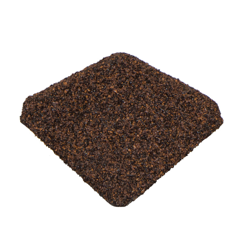 An image showing a Britmet Roof Shingle Ridge End Cap in the colour Rustic Brown