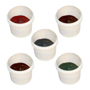 An image of the different colours of Britmet Roof Touch Up Kits. Bramble Brown, Rustic Brown, Rustic Terracotta, Tartan Green and Titanium Grey.