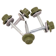 An image showing Britmet Stitching Fixing Screws in the colour Sage Green