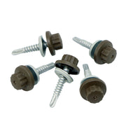 An image showing Britmet Stitching Fixing Screws in the colour Tudor Brown