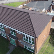 An image showing a roof fitted with Britmet Ultratile Shingles