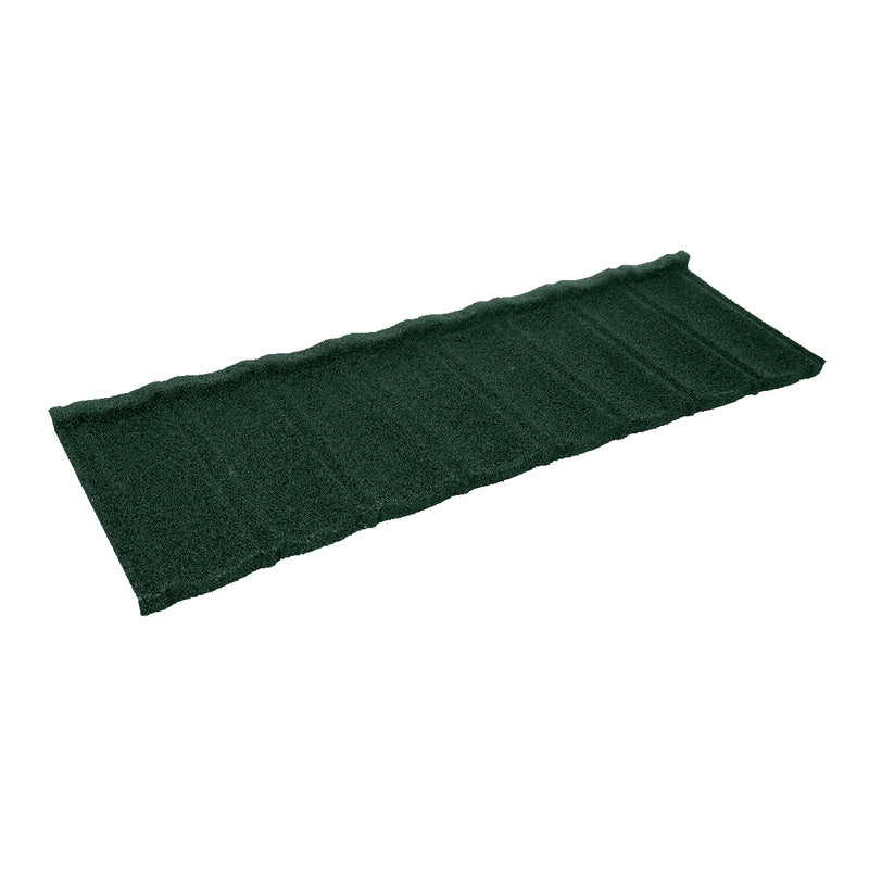 An image showing a Britmet Ultratile Roof Shingle Tile Strip in the colour Tartan Green