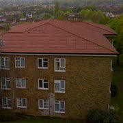 An image showing a roof fitted with Britmet Villatile Lightweight Tiles
