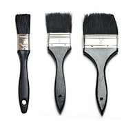 An image of three paint brushes in the different sizes 1" - 25mm, 2" - 50mm, 3" - 76mm.