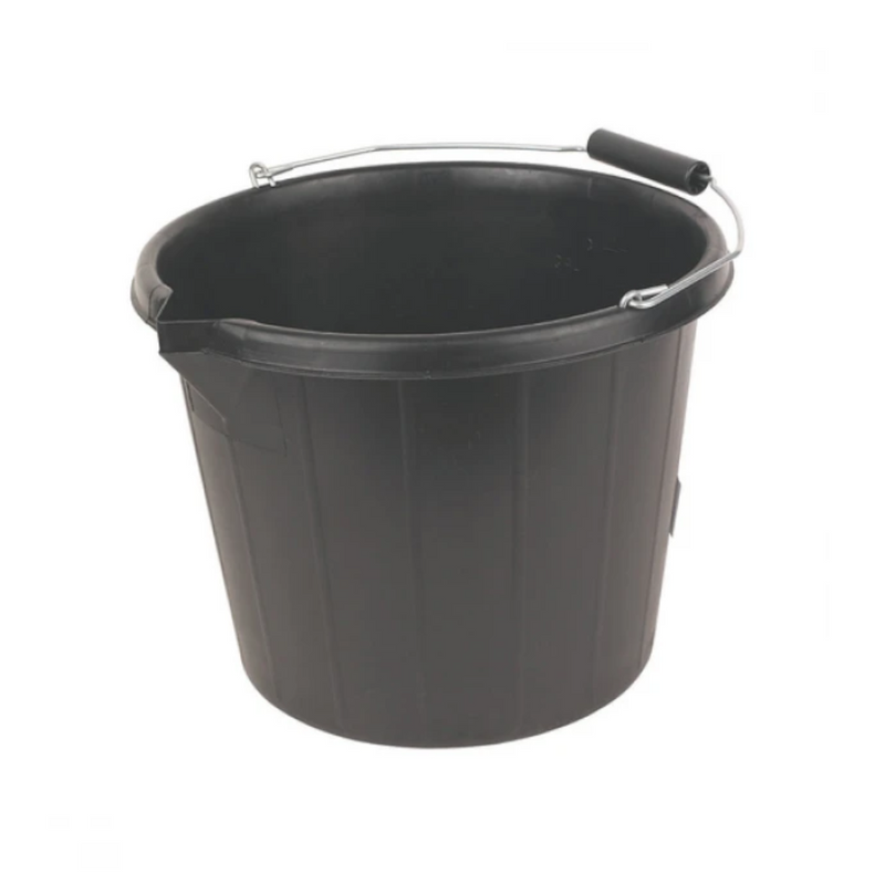 Builders Plastic Bucket 3 Gallon - Black