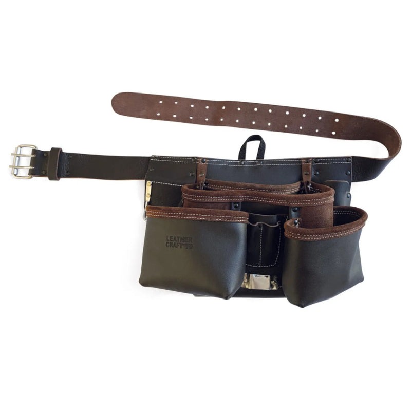 An image of a CMS Premier 3 Pocket Oil Tan Nail Pouch that is Black and Brown/