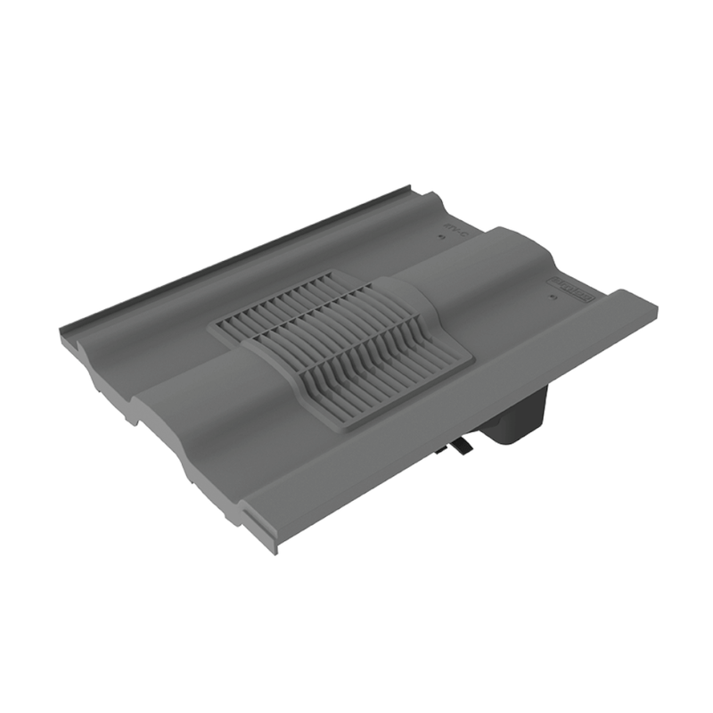 An image of a Timloc Castellated tile vent in grey.