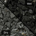 An image of Charcoal Slate Stone Chippings when they are wet and dry
