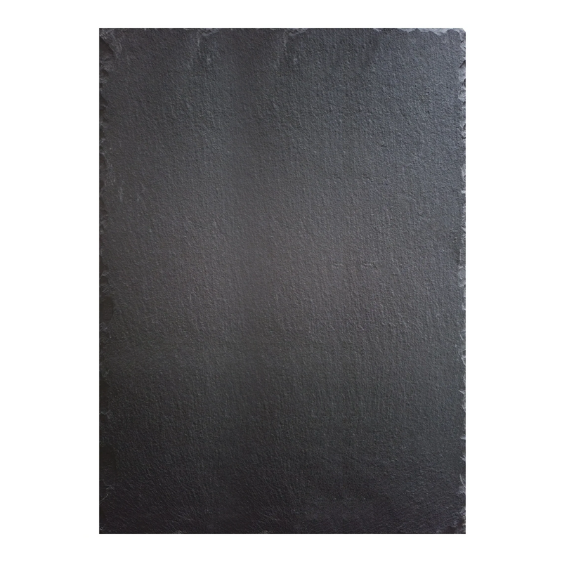 An image of Chinese Primera Roof Slates: 500 x 375 mm (20" x 15"), they are a Rectangular black slate stone on a white background