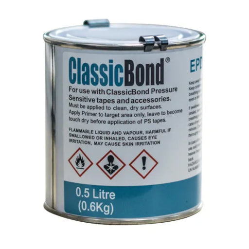 A tin of ClassicBond EPDM Primer: 0.5L