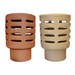 An image showing two Clay Gas Terminals, one in Buff and the other in Red. They are 185mm X 245mm in size