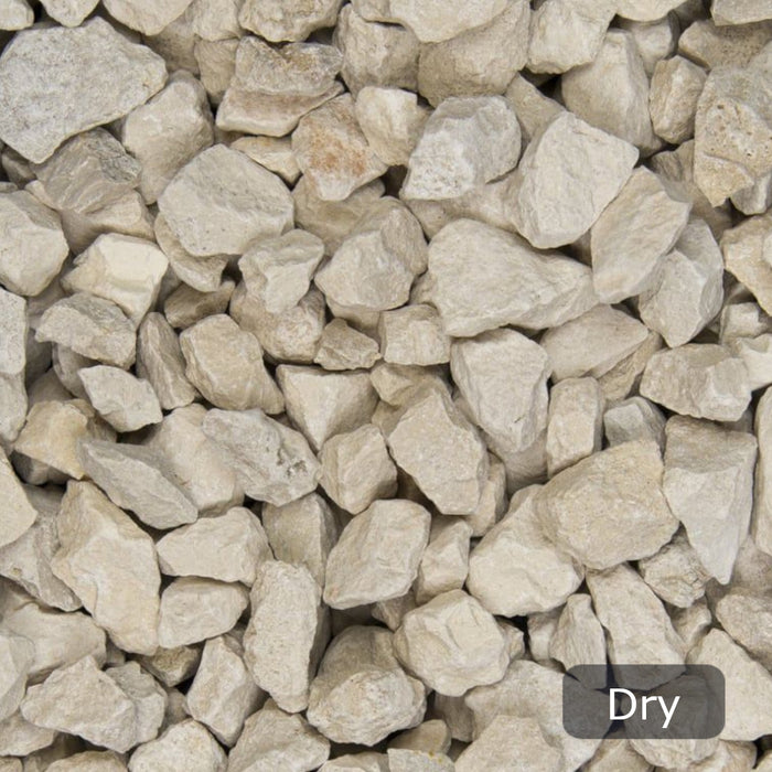 An image of Cotswold Buff Stone Chippings when they are Dry