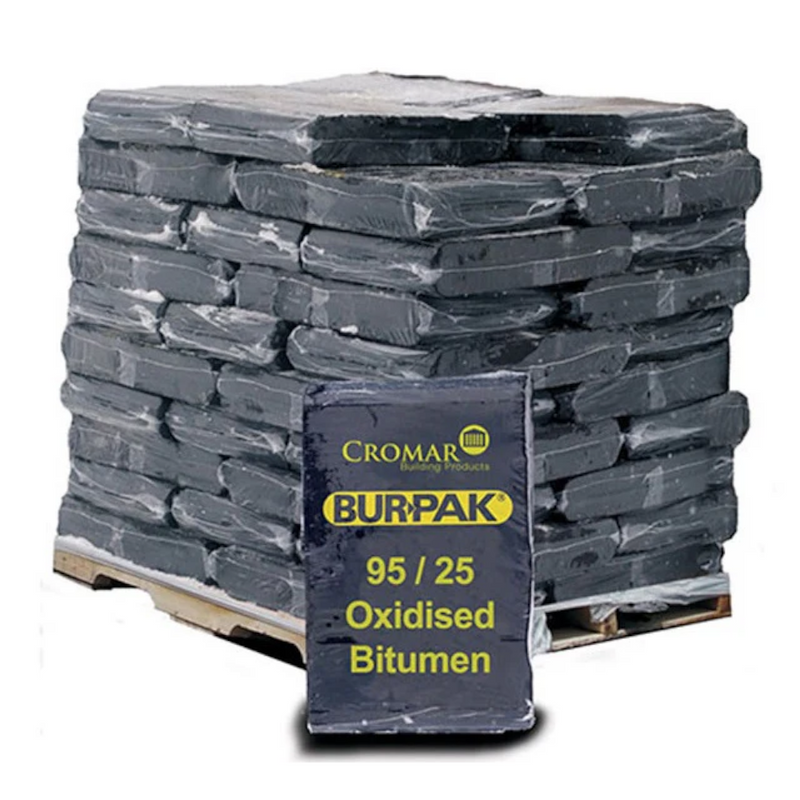 An image showing a stack of Cromar BurPak 95 25 Oxidised Bitumen Slab 23kg