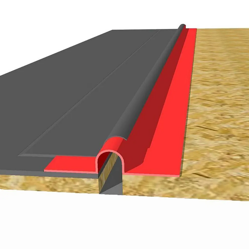 An image of a Cromar Expansion Joint Rollmop Trim and where it is installed.
