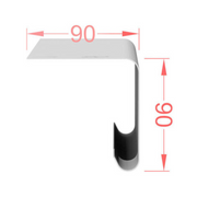 An image of Cromar Standard Drip Trim. showing the dimensions of 90mm x 90mm.