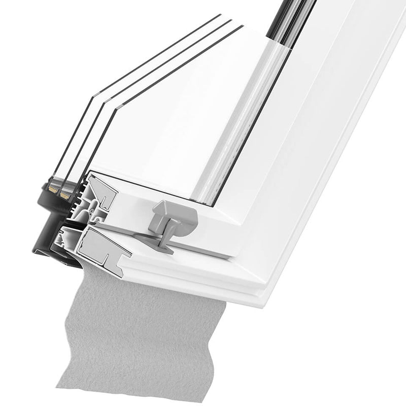 An image showing a cross section of a Dakea Better Energy Centre Pivot Roof Window KAV B1500