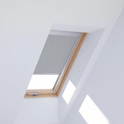An image showing Dakea window with a Light Grey coloured blackout blind 4204
