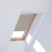 An image showing a Dakea window with a sand coloured blackout blind 4230