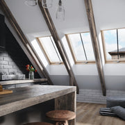 An image of Dakea Conservation Centre Pivot Roof Windows Better Vintage KCV-B901 fitted into a kitchen to show how they look