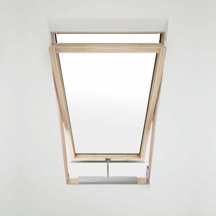 An image showing a Dakea Electric Opener AMC 100, attached to a window to show what it looks like.