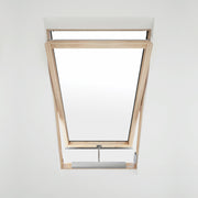 An image of a Dakea Electric Opener AMC 100 installed onto a window, showing what it looks like when open.