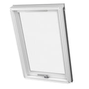 An image showing a Dakea Good Opaque Centre Pivot Roof Window with a white KAV B3310 frame. The window is closed to show what it looks like.