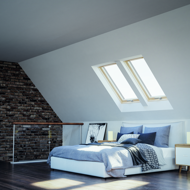 An image of Dakea Optima Pine KAV B900H and what it looks like in a modern bedroom 