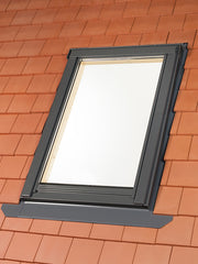 An image of Dakea Plain Tile Flashing KFP fitted to a window to show what it looks like.