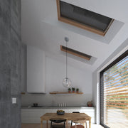 An image showing Dakea Solar Roller Shutters - SSR installed into a kitchen and closed to show how they look.