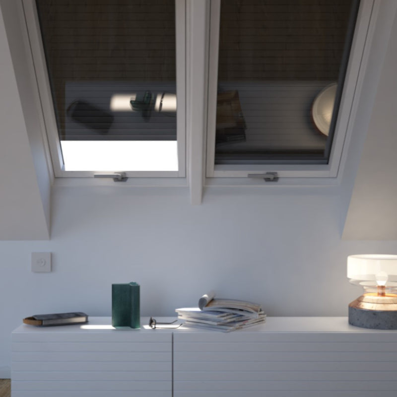 An image showing Dakea Solar Roller Shutters - SSR from the inside of a room to show what they look like.