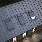 An image showing Dakea Solar Roller Shutters - SSR from the outside of a roof to show what they look like.