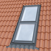 An image showing the Dakea Universal flashing for KAI sloped fixed windows - KUI. The image is from the outside to show what it looks like when installed with a window.
