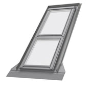 An image showing the Dakea Universal flashing for KAI sloped fixed windows - KUI. The image shows what it looks like when installed with a window.