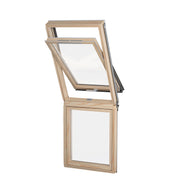 An image showing the Dakea Vertica Energy Vertical Fixed Extension Pitched Roofing Window in Pine KAN B1600