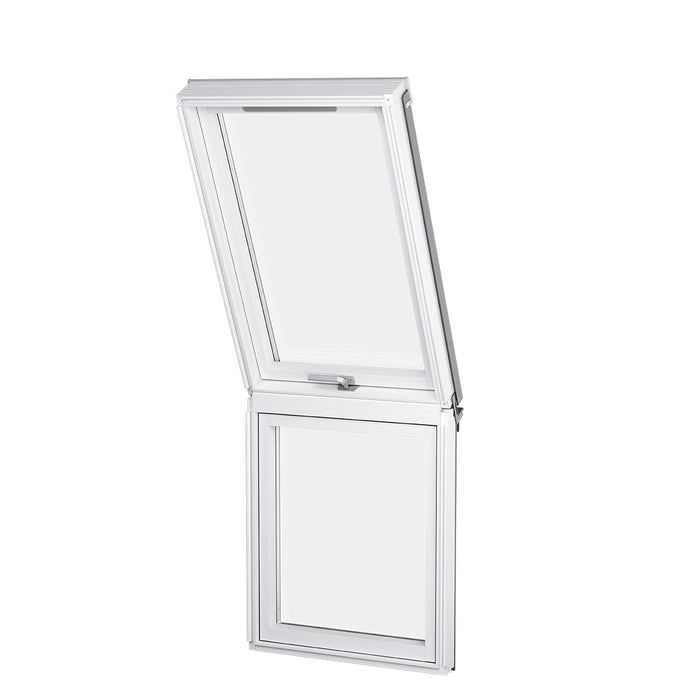 An image showing the Dakea Vertica Energy Vertical Fixed Extension Pitched Roofing Window in White KAN B1610