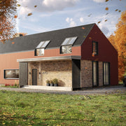 An image showing the Dakea Vertica Energy Vertical Fixed Extension Pitched Roofing Window in White KAN B1610. The image shows what it looks like from the outside