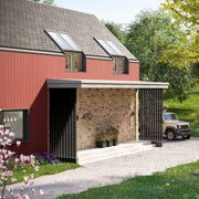 An image showing the Dakea Vertica Energy Vertical Fixed Extension Pitched Roofing Window in White KAN B1610. The image shows what it looks like from the outside