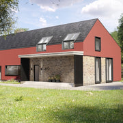 An image showing the Dakea Vertica Energy Vertical Fixed Extension Pitched Roofing Window in White KAN B1610. The image shows what it looks like from the outside