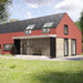 An image showing the Dakea Vertica Energy Vertical Fixed Extension Pitched Roofing Window in White KAN B1610. The image shows what it looks like from the outside