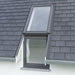 An image showing the Dakea Vertica Energy Vertical Fixed Extension Pitched Roofing Window in White KAN B1610. The image shows what it looks like from the outside