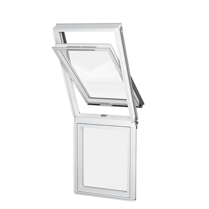 An image showing the Dakea Vertica Energy Vertical Fixed Extension Pitched Roofing Window in White KAN B1610