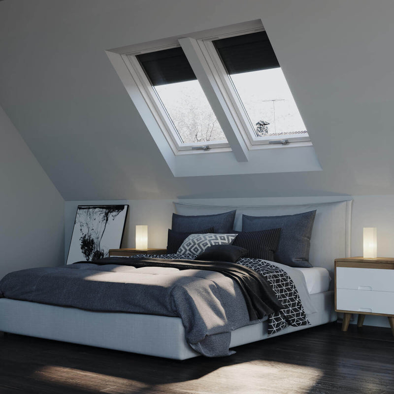 An image of Dakea Better Energy Centre Pivot Roof Window fitted into a bedroom to show what they look like