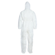 An image showing the back of a Disposable White Coverall Suit Type 5-6 in the size XL