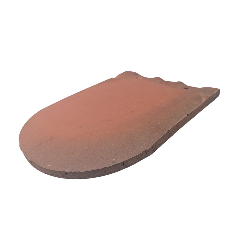 An image showing the front of a Dreadnought Clay Bullnose Tile Smooth Red Blue Blend Front