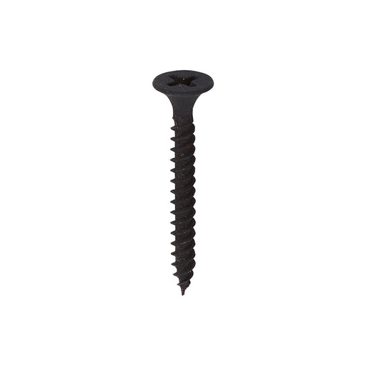 An image of a Drywall Screw PH2 Fine Black in the size 32mm by 3.5mm against a white background