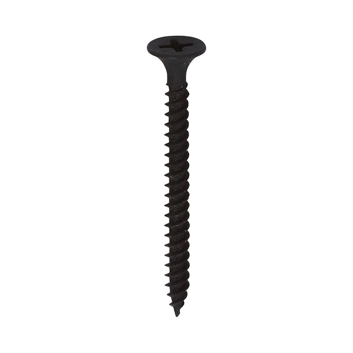 An image of a Drywall Screw PH2 Fine Black in the size 42mm by 3.5mm against a white background