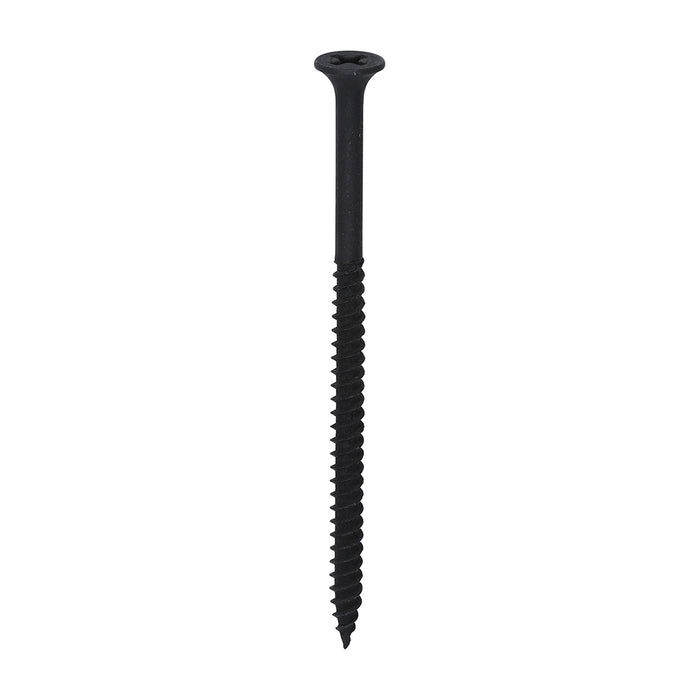 An image of a Drywall Screw PH2 Fine Black in the size 75mm by 4.2mm against a white background