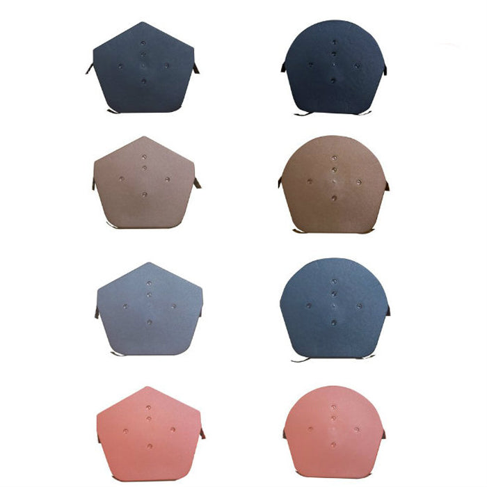 An image of the different colour Easy-Trim Ridge half round and angled End Caps come in. They are Black, Brown, Grey and Terracotta.