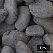 An image showing Ebony Cobble Stone Aggregate Gravel when they are dry.
