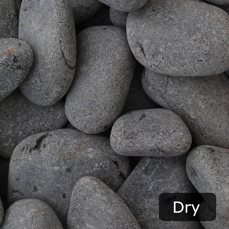 An image showing Ebony Cobble Stone Aggregate Gravel when they are dry.